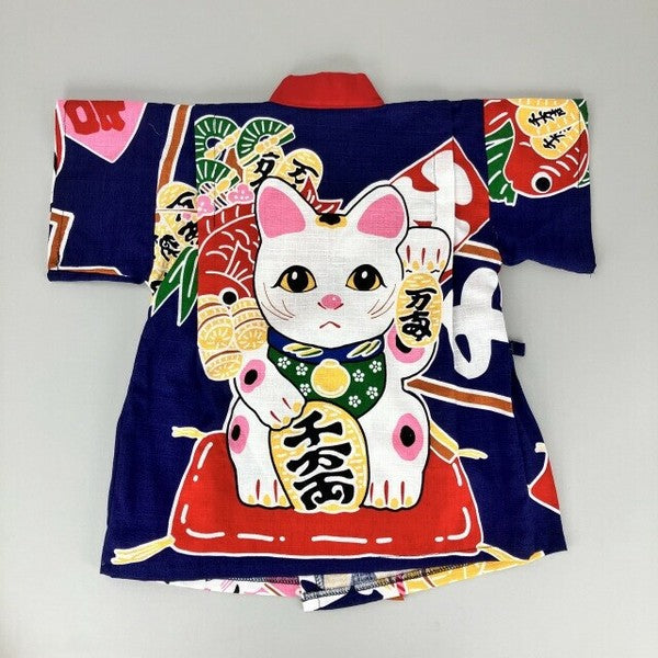 [Pre-Order] Made in Japan Jinbei Set: Lucky Cat 2-Piece Set (Panel Print) (Save 50% in January)