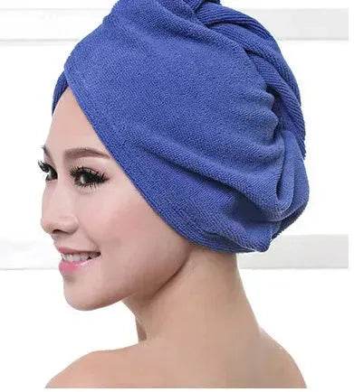 Women's Microfiber Hair Dryer Cap Absorbent Hair Towel.