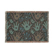 Handprint Pattern Woven Blanket — Boho Tribal Throw for Living Room, Nursery, or Gift