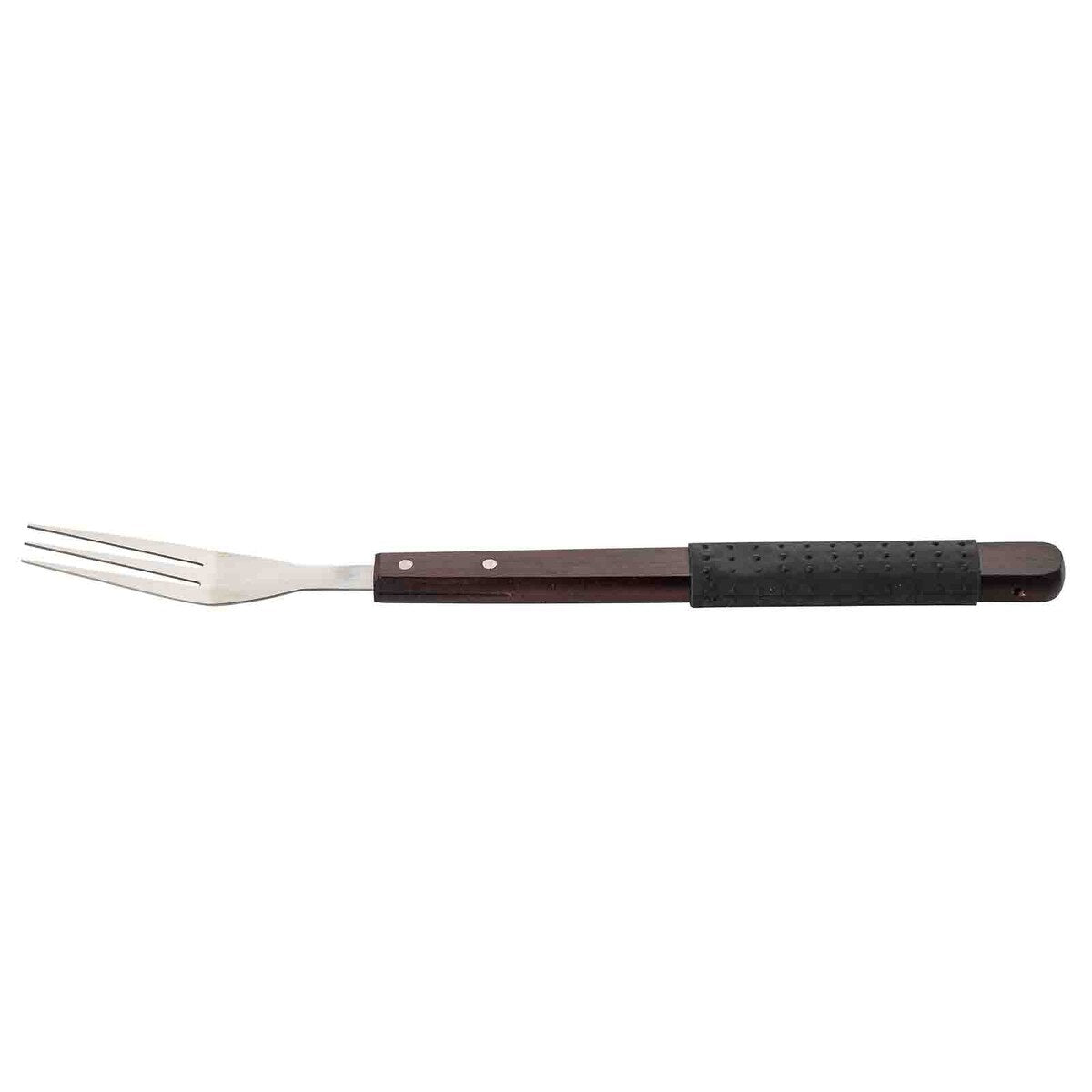 TableCraft Wood Handle Grilling 2-Tined Fork with Soft Grip