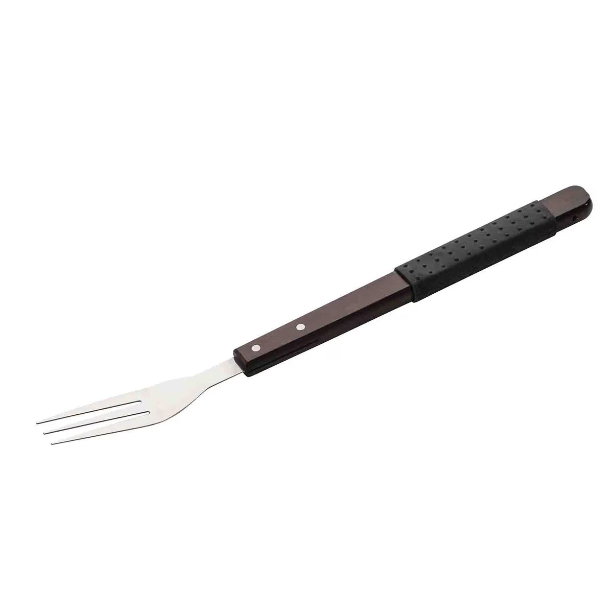 TableCraft Wood Handle Grilling 2-Tined Fork with Soft Grip