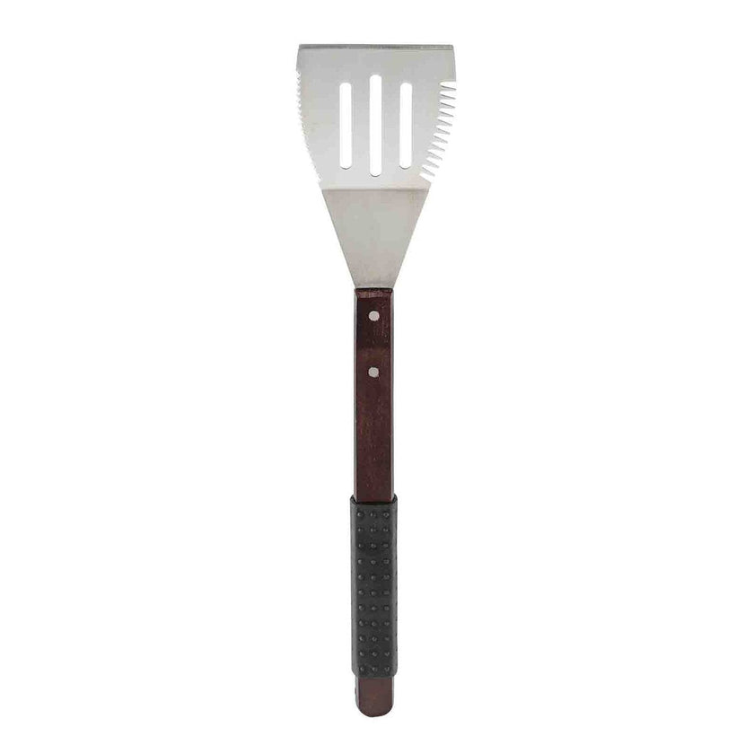 TableCraft Wooden Handle Grilling Turner with Black Soft Grip