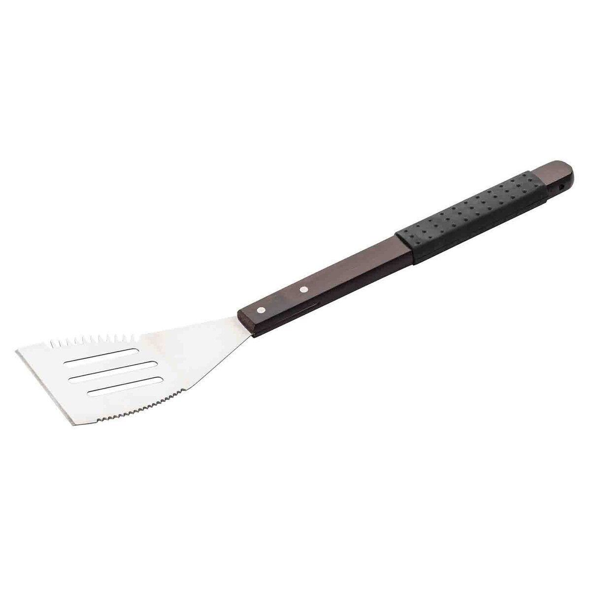 TableCraft Wooden Handle Grilling Turner with Black Soft Grip