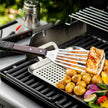TableCraft Wooden Handle Grilling Fish Turner with Black Soft Grip