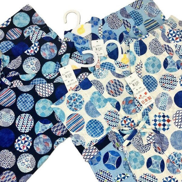 [Pre-Order] Made in Japan Jinbei Set: Traditional Pattern 2-Piece Set (Tsumugi Cotton) (Save 50% in January)