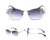 Fashion Trendy Classy Frameless Crystal Sunglasses Women Shades Rimless Rhinestone Sun Glasses Female diamonds Party Eyewear