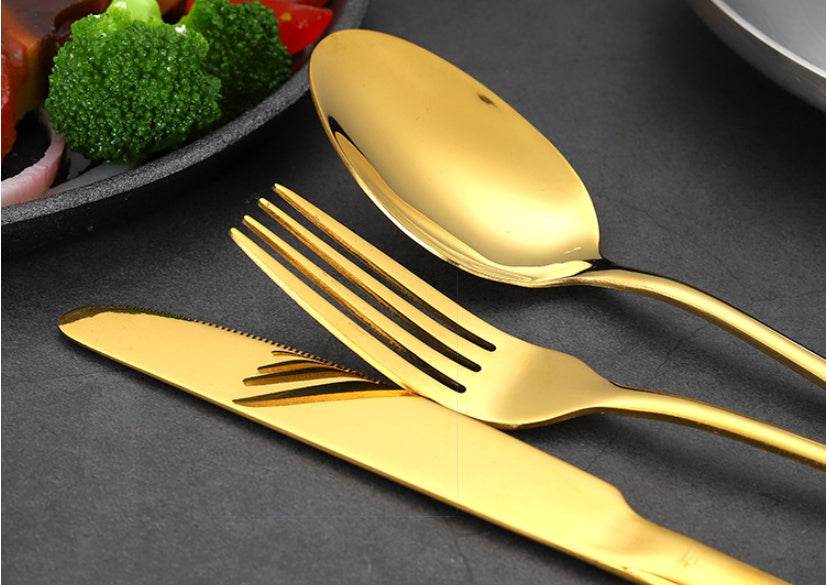 High-end tableware 24 piece set Cool Matching flatware