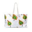Green Heart Leaf Weekender Bag | Hand-Painted Botanical Pattern