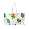 Green Heart Leaf Weekender Bag | Hand-Painted Botanical Pattern