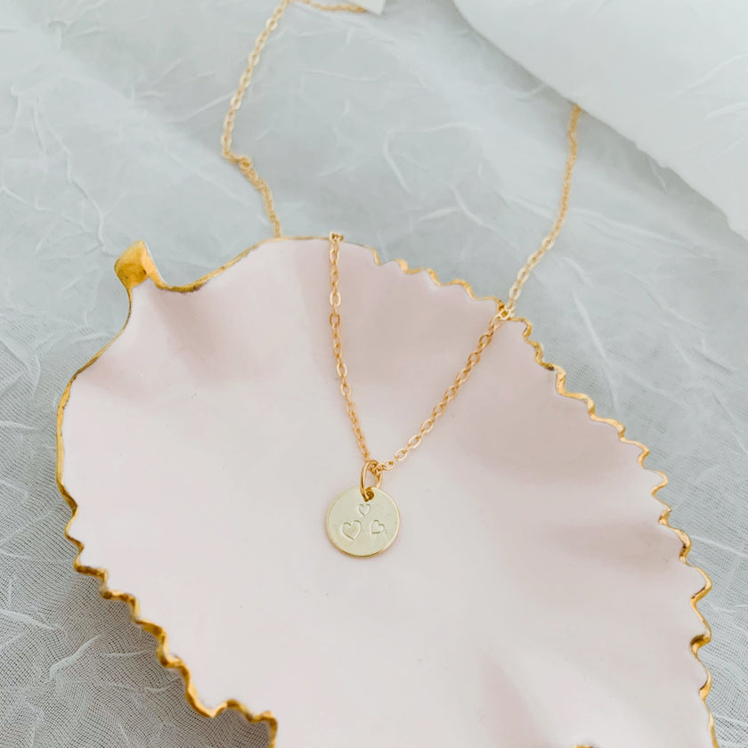 Stamped Heart Necklace