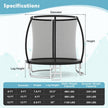 12FT Outdoor Trampoline Heavy-Duty Recreational Trampoline with Safety Enclosure Net