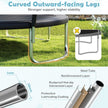 12FT Outdoor Trampoline Heavy-Duty Recreational Trampoline with Safety Enclosure Net