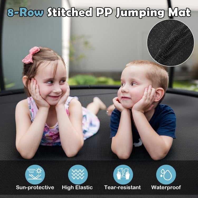 12FT Outdoor Trampoline Heavy-Duty Recreational Trampoline with Safety Enclosure Net