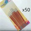 12Pcs  Lot Round Shape Nylon Hair Wooden Handle Paint Brush Set Tool For Art School Watercolor Acrylic Painting