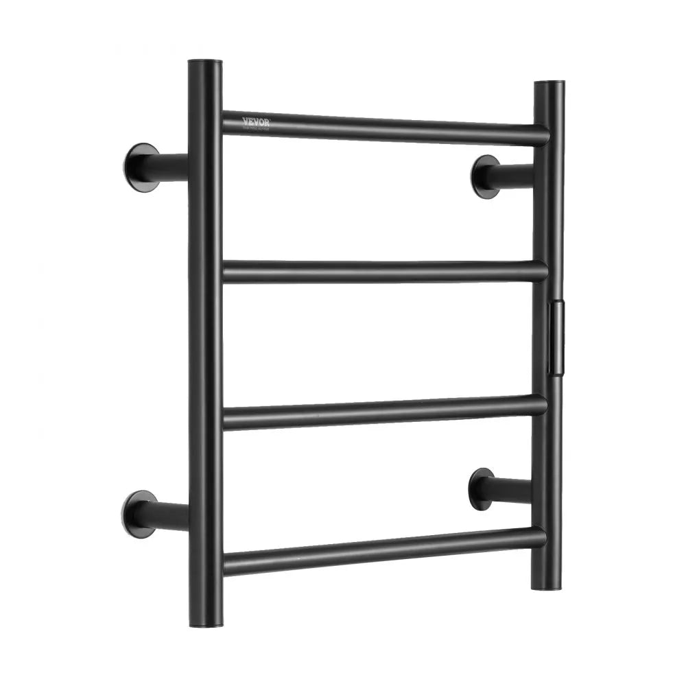 VEVOR 4 Bars Towel Warmer Rack Wall Mounted Heated Towel Rack for Bathroom Black