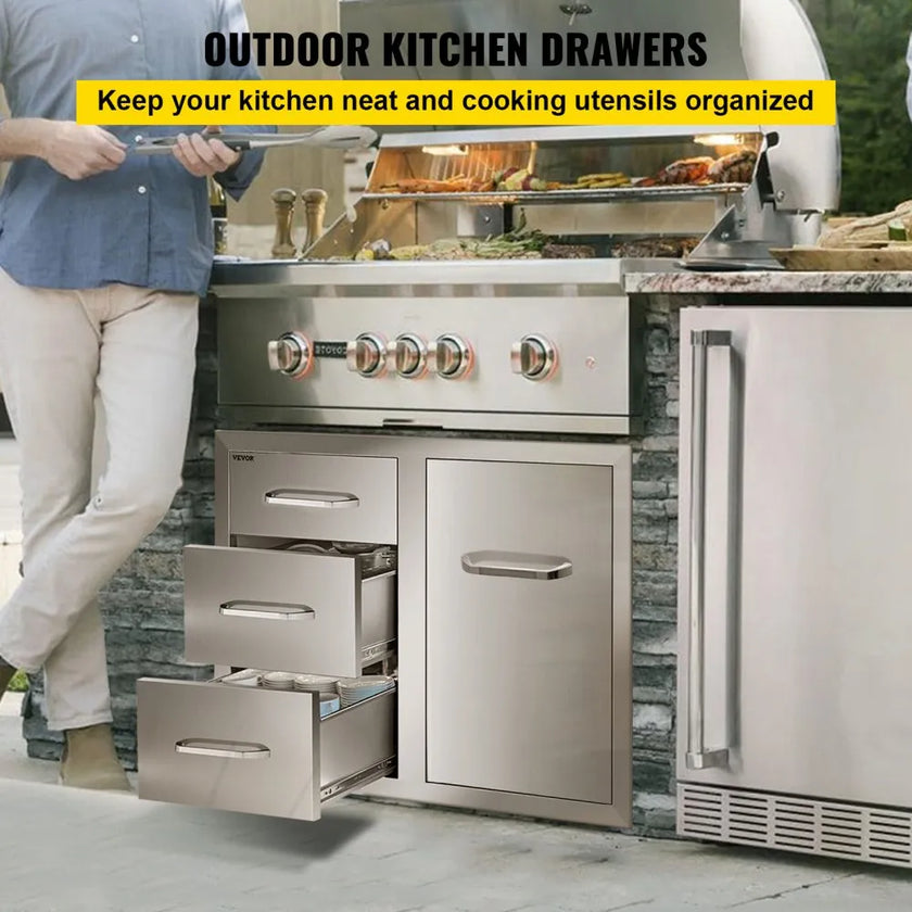 VEVOR Outdoor Kitchen Door Drawer Combo 29.5\