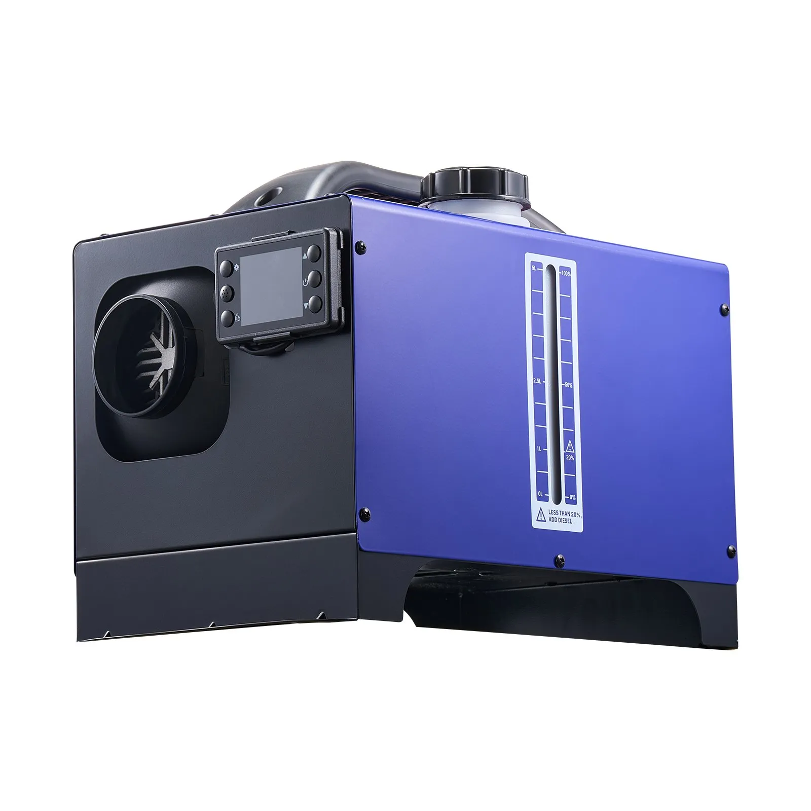 VEVOR Diesel Heater, 8KW, DC 12V/24V, All-in-One Portable Diesel Air Heater with Remote Control and LCD Display, Fast Heating Low Noise, 1.3 Gal Fuel Tank for Vehicles, RVs, Vans, Tractors, and Trucks