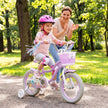 14 Inch Kids Bike Adjustable with Basket and Streamers Purple - Princess of the Sea Theme