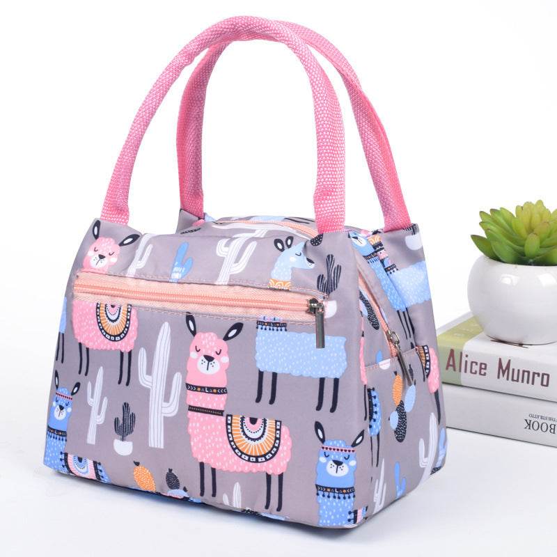 Portable Oxford Printed Insulated Tote Lunch Bag