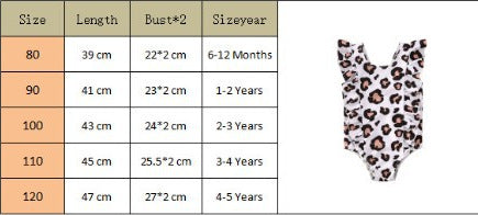 Girls Leopard Print One-Piece Swimsuit – Sleeveless Nylon Swimwear for Kids (80–120cm)