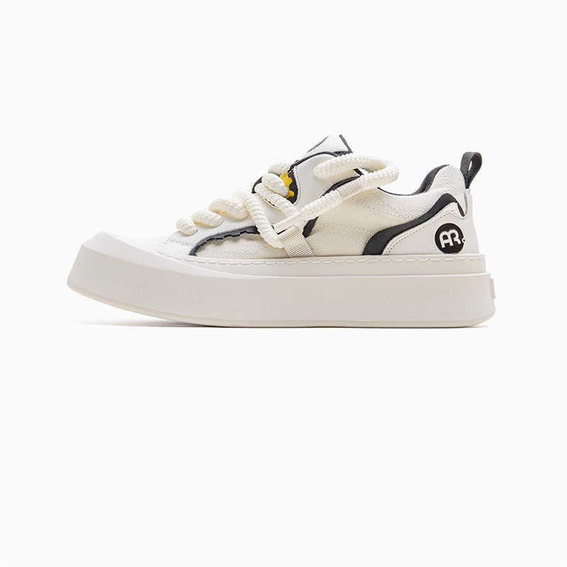 Men's Casual Sneakers with Color-Block Design and Rubber Sole