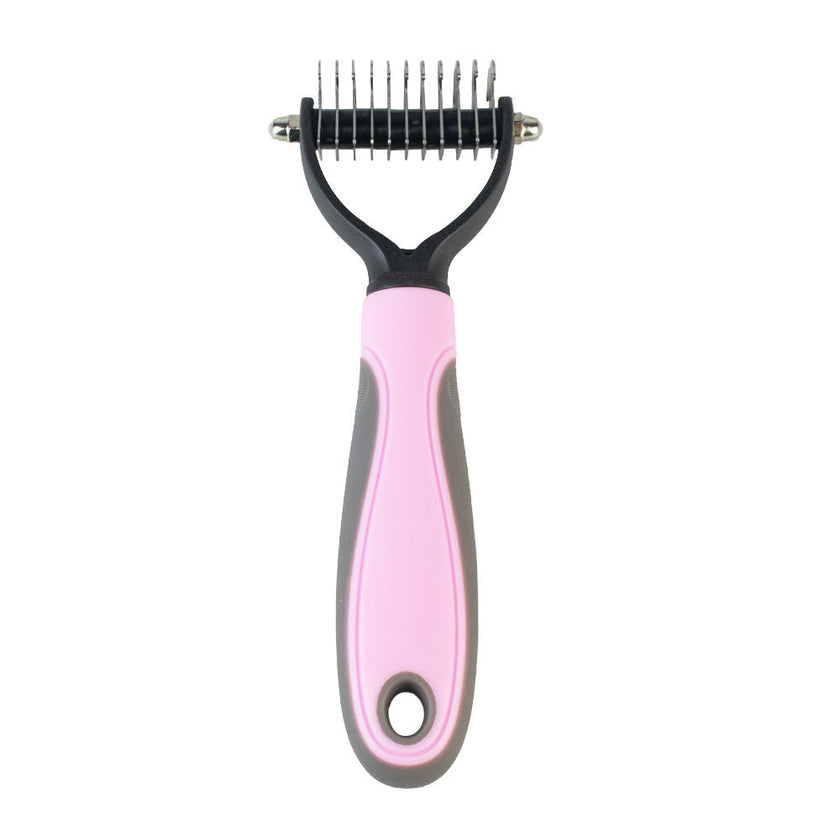 Pet Dematting Comb – Stainless Steel Knot Remover for Dogs & Cats | Pink & Blue