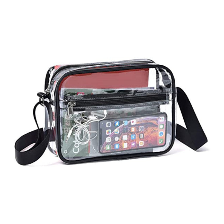 Clear PVC Transparent Crossbody Messenger Bag – Stadium Approved Travel Purse