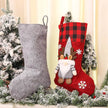 Plaid Three-dimensional Couple Faceless Doll Christmas Stockings Christmas Eve Gift Bag Candy Bag