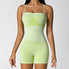 Hip Rise Waist Tight Sleeveless Yoga Jumpsuit Short Workout Romper