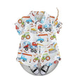 Boy's Shirt Suit Thin Summer Fashionable Cartoon Baby Short Sleeve Summer Clothing Two piece for boys