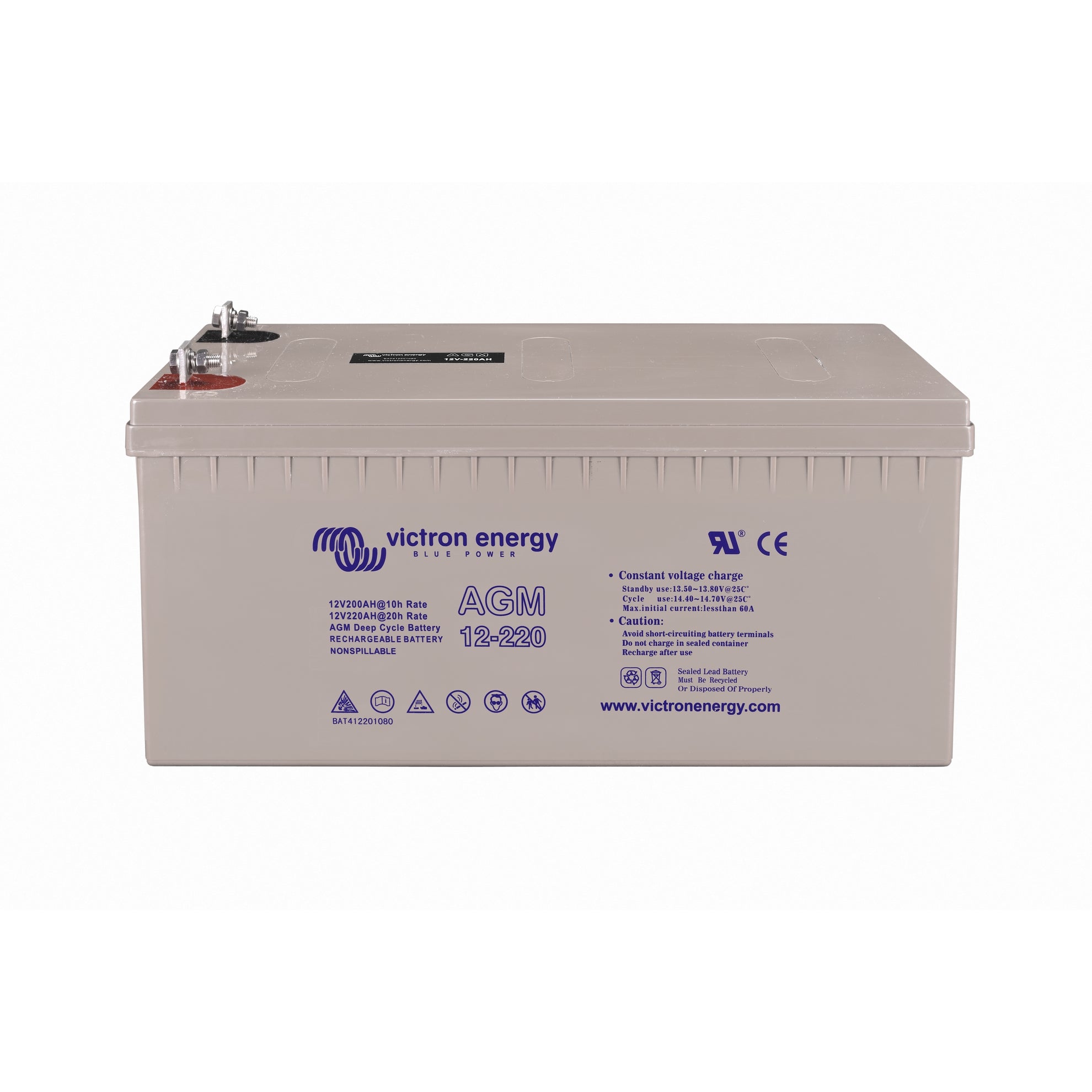 Victron Energy – 12V/220Ah Deep Cycle AGM Battery - Group 8D | BAT412201084