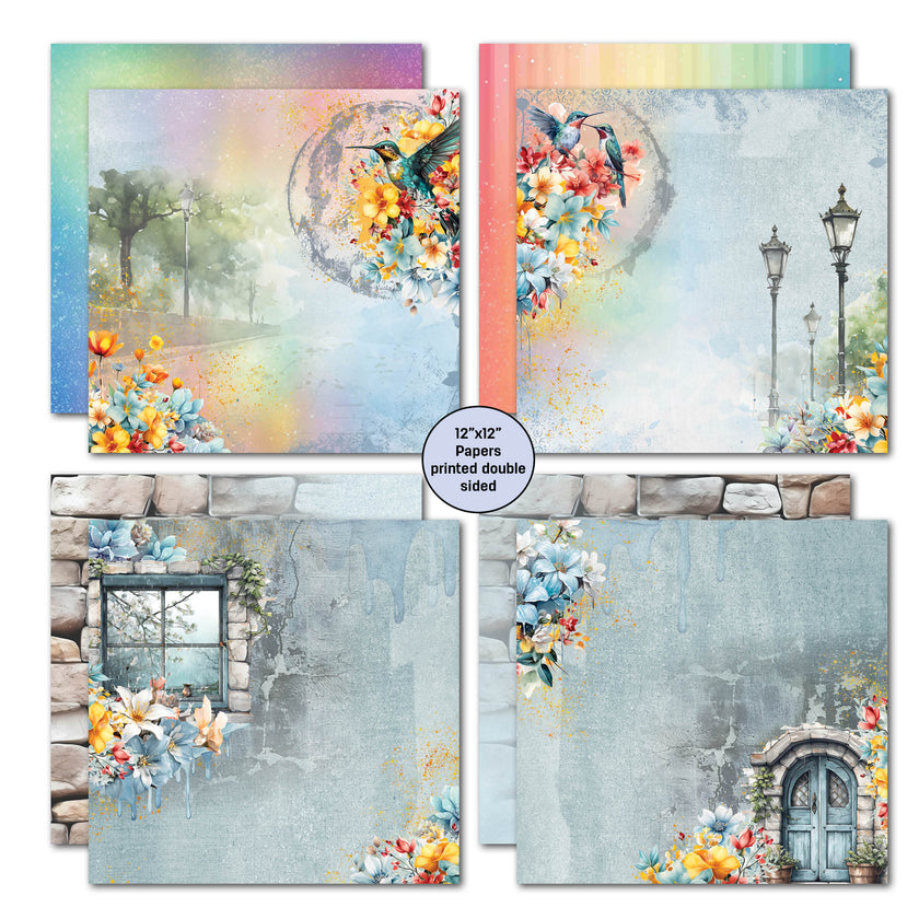 3Quarter Designs Tomorrow's Rainbow 12x12 Design Paper & Diecuts Set