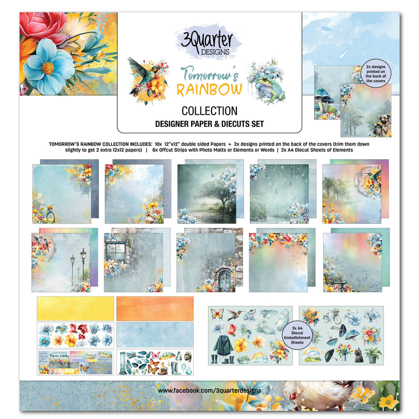 3Quarter Designs Tomorrow's Rainbow 12x12 Design Paper & Diecuts Set