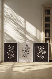TRIO FEUILLAGE BRUN (3 Oeuvres sur toile étirée)