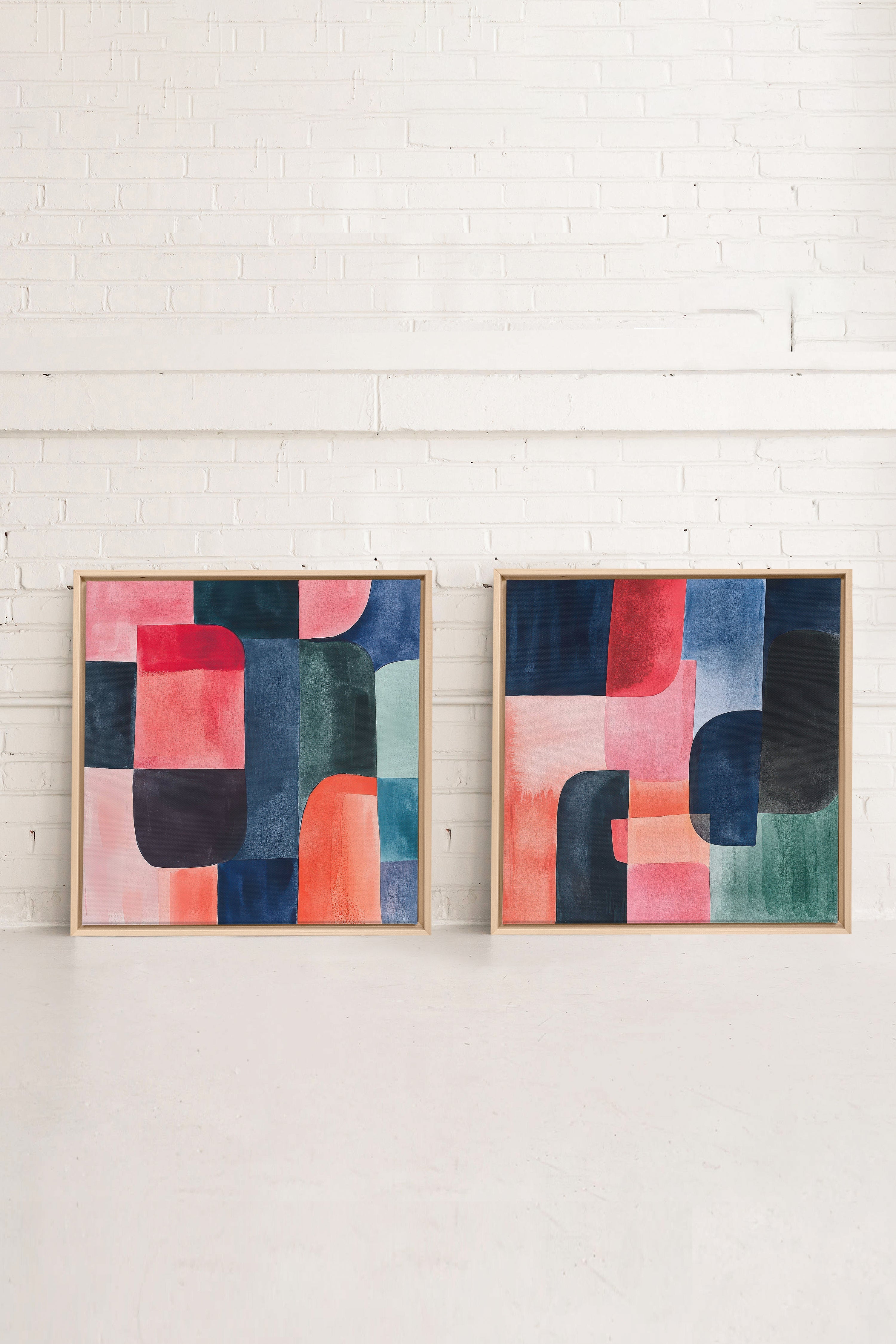 DUO ÉCLATS COLORÉS (2 Oeuvres sur toile étirée)