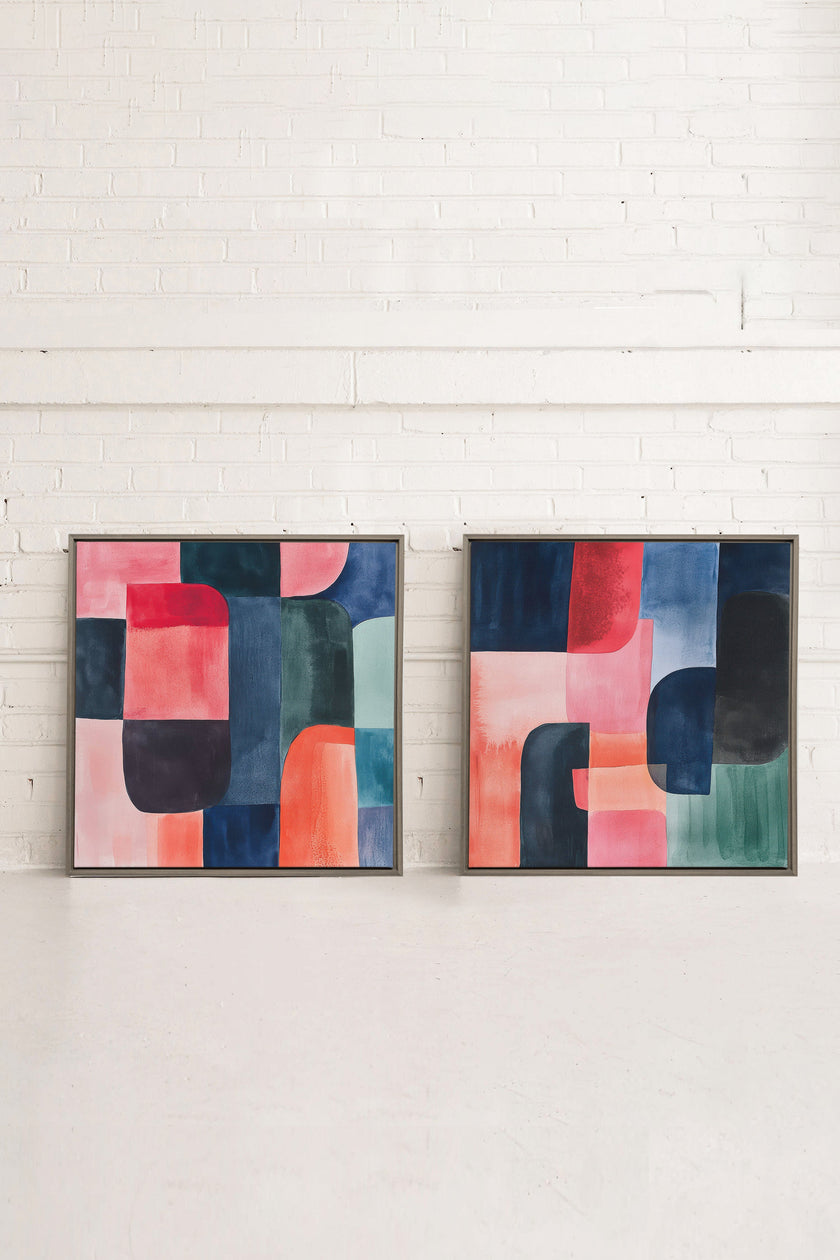 DUO ÉCLATS COLORÉS (2 Oeuvres sur toile étirée)