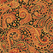 Benartex - Hooked On Fish Bubble Paisley -Orange Metallic