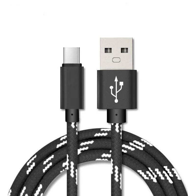 Nylon Braided Lattice Resistant Mobile Phone Data Cable Charging Cable