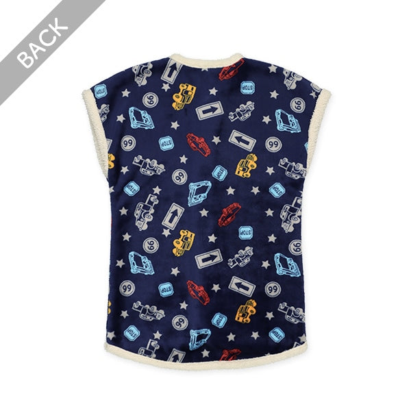 西松屋 ELFINDOLL マイクロフリース裏ボアロングポンチョ（くるま） 正規品