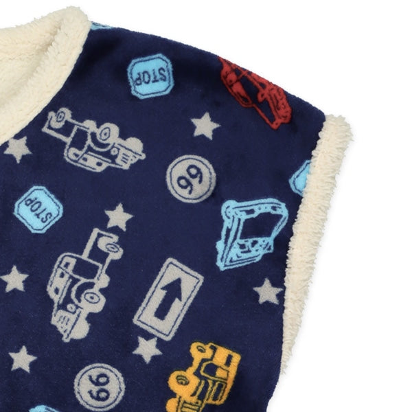 西松屋 ELFINDOLL マイクロフリース裏ボアロングポンチョ（くるま） 正規品