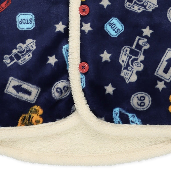 西松屋 ELFINDOLL マイクロフリース裏ボアロングポンチョ（くるま） 正規品