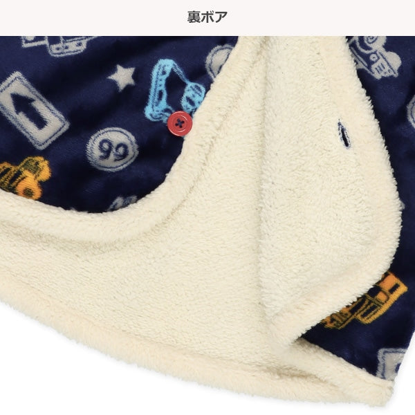 西松屋 ELFINDOLL マイクロフリース裏ボアロングポンチョ（くるま） 正規品