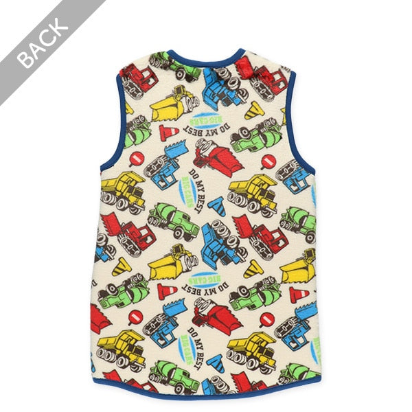 西松屋 ELFINDOLL マイクロフリース裏ボアロングポンチョ（はたらくくるま） 正規品