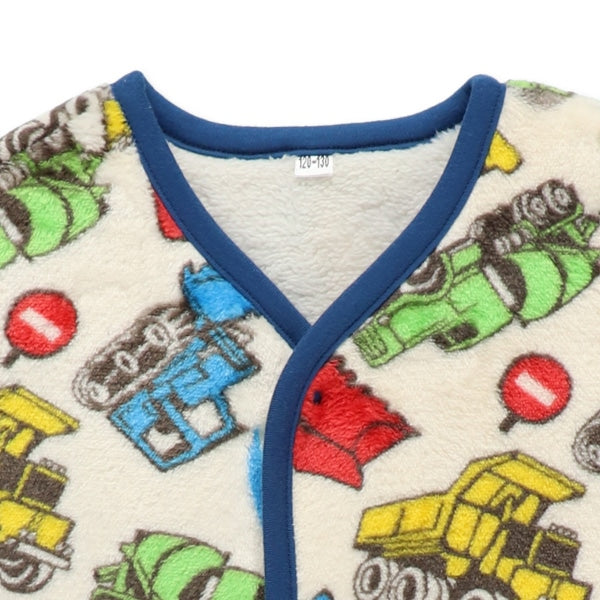 西松屋 ELFINDOLL マイクロフリース裏ボアロングポンチョ（はたらくくるま） 正規品