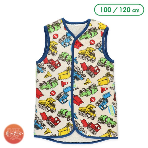 西松屋 ELFINDOLL マイクロフリース裏ボアロングポンチョ（はたらくくるま） 正規品