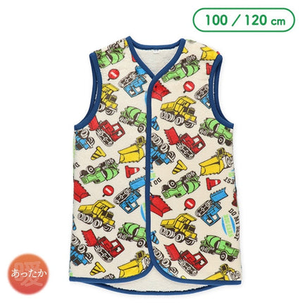 西松屋 ELFINDOLL マイクロフリース裏ボアロングポンチョ（はたらくくるま） 正規品