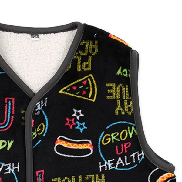 西松屋 ELFINDOLL マイクロフリース裏ボアロングポンチョ（ネオンカラー・ジャンクフード） 正規品