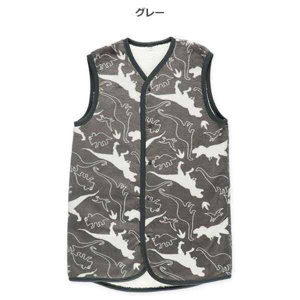 西松屋 ELFINDOLL マイクロフリース裏ボアロングポンチョ（恐竜） 正規品