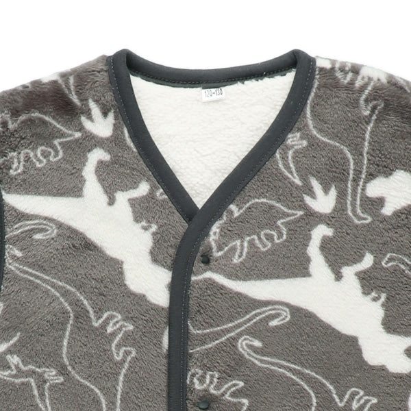 西松屋 ELFINDOLL マイクロフリース裏ボアロングポンチョ（恐竜） 正規品