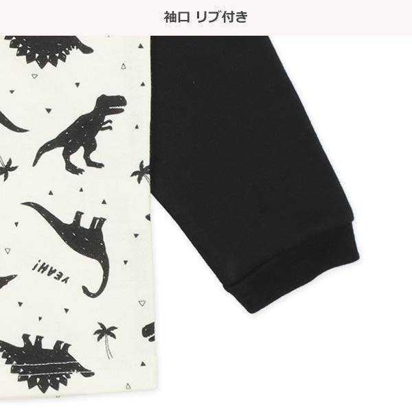 西松屋 ELFINDOLL 腹巻付き裏起毛ラグラン長袖パジャマ（恐竜） 正規品